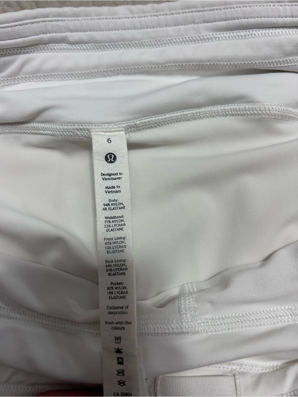 lululemon athletica White Girls' skort Size 6
